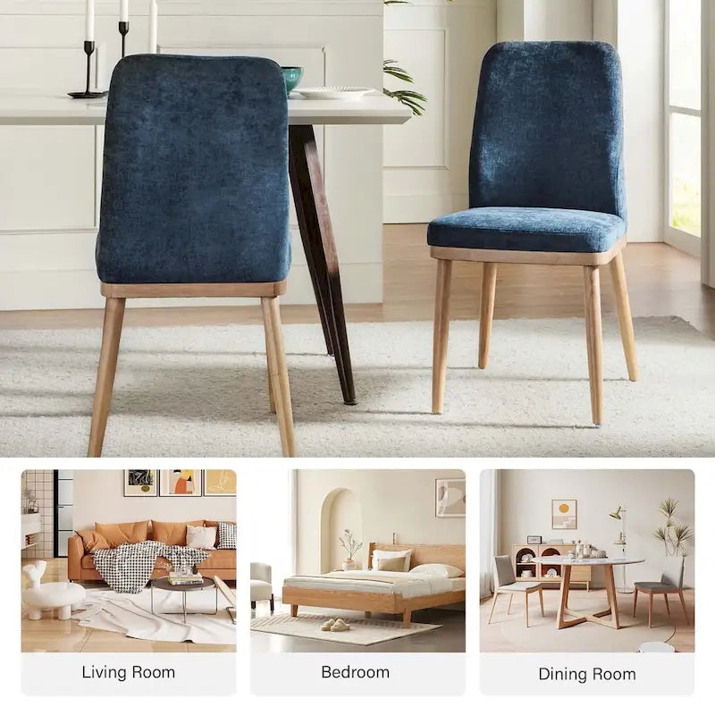 Mid-century Modern Upholstered Dining Chair Set of 2