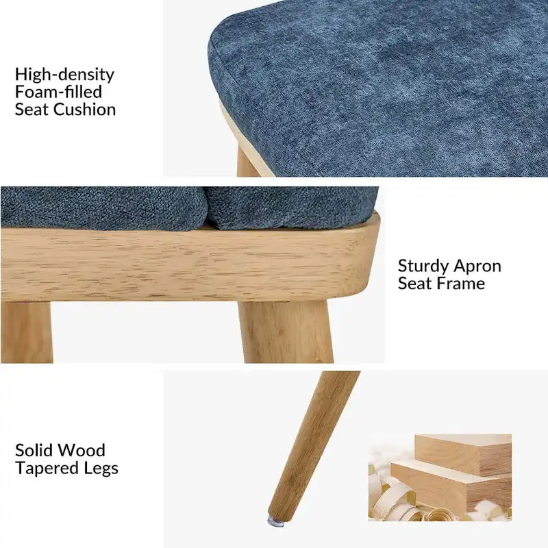 Mid-century Modern Upholstered Dining Chair Set of 2