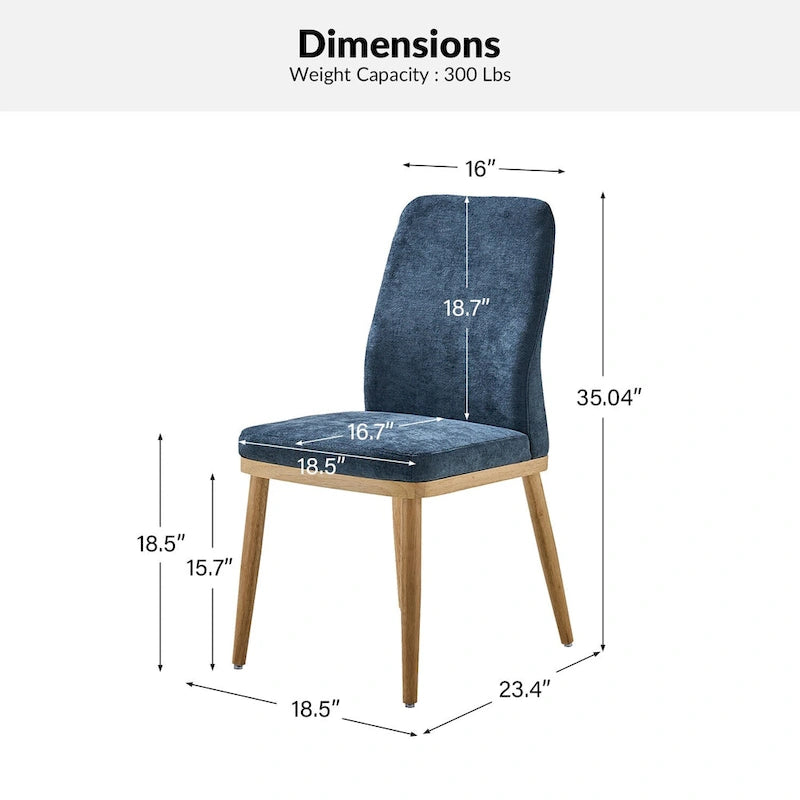 Mid-century Modern Upholstered Dining Chair Set of 2