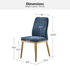 Mid-century Modern Upholstered Dining Chair Set of 2