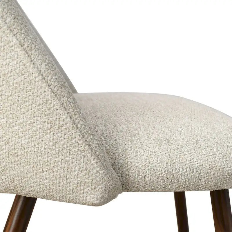 Upholstered Modern Cutout Back Dining Chair with Walnut LegSet of 4)