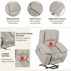 Electric Massage Power Recliner Chair, Multi-function Lifting, Timing