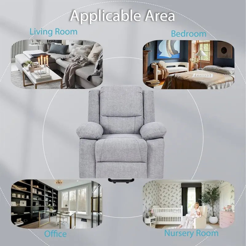 Electric Massage Power Recliner Chair, Multi-function Lifting, Timing
