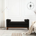 Upholstered Bench with Fluted Wood Legs and Foam Cushion, Multiple Colors