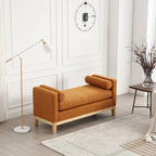 Upholstered Bench with Fluted Wood Legs and Foam Cushion, Multiple Colors