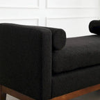 Upholstered Bench with Fluted Wood Legs and Foam Cushion, Multiple Colors