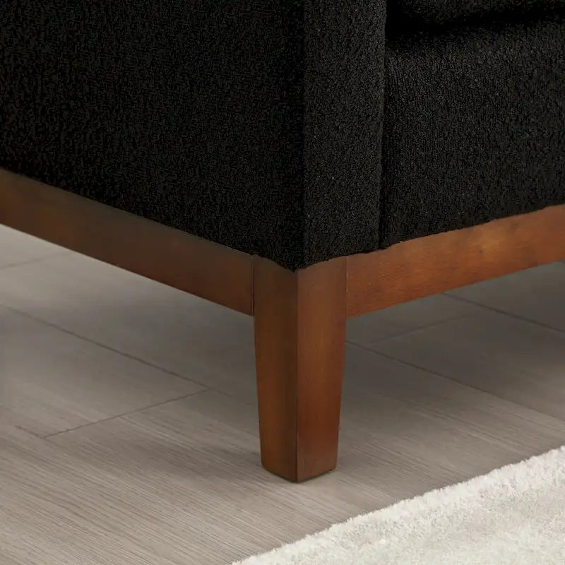 Upholstered Bench with Fluted Wood Legs and Foam Cushion, Multiple Colors