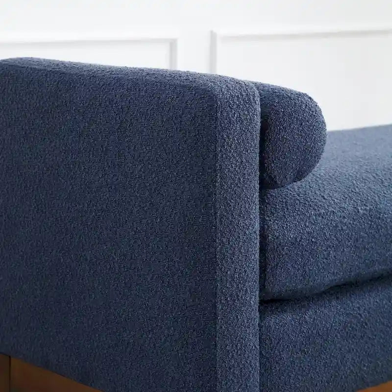 Upholstered Bench with Fluted Wood Legs and Foam Cushion, Multiple Colors