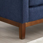 Upholstered Bench with Fluted Wood Legs and Foam Cushion, Multiple Colors