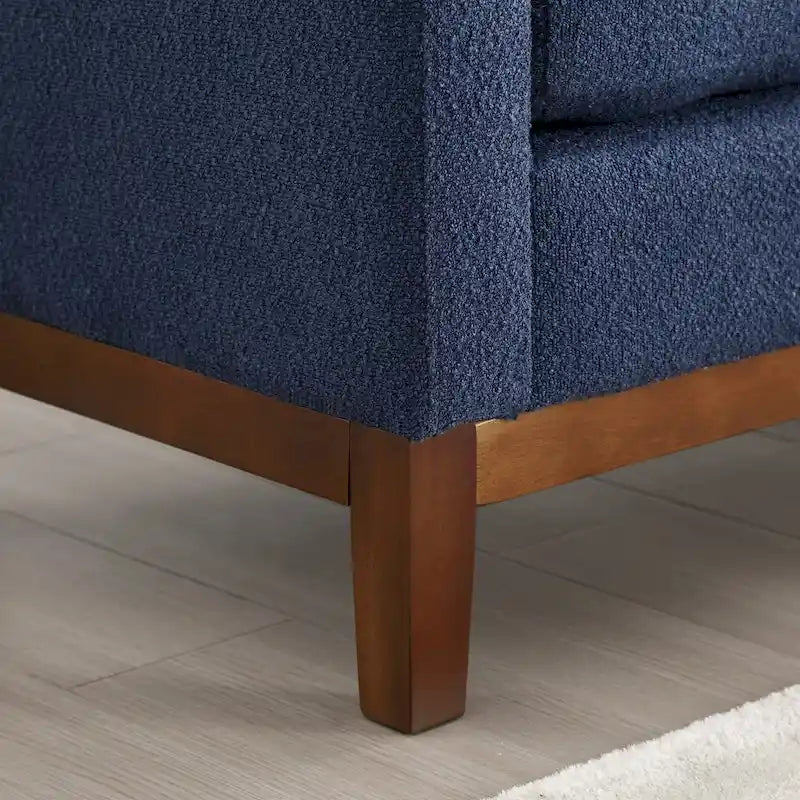 Upholstered Bench with Fluted Wood Legs and Foam Cushion, Multiple Colors