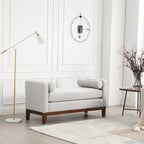 Upholstered Bench with Fluted Wood Legs and Foam Cushion, Multiple Colors