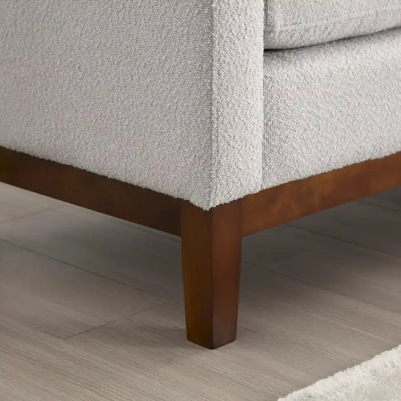 Upholstered Bench with Fluted Wood Legs and Foam Cushion, Multiple Colors