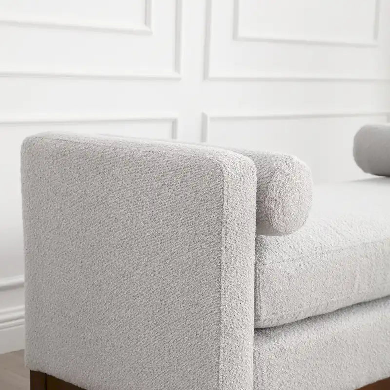 Upholstered Bench with Fluted Wood Legs and Foam Cushion, Multiple Colors