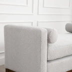 Upholstered Bench with Fluted Wood Legs and Foam Cushion, Multiple Colors