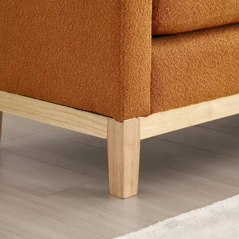 Upholstered Bench with Fluted Wood Legs and Foam Cushion, Multiple Colors