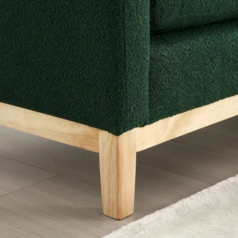 Upholstered Bench with Fluted Wood Legs and Foam Cushion, Multiple Colors
