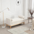 Upholstered Bench with Fluted Wood Legs and Foam Cushion, Multiple Colors