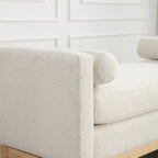 Upholstered Bench with Fluted Wood Legs and Foam Cushion, Multiple Colors
