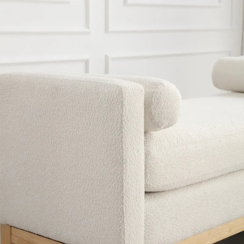 Upholstered Bench with Fluted Wood Legs and Foam Cushion, Multiple Colors
