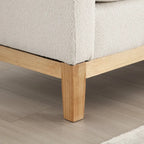 Upholstered Bench with Fluted Wood Legs and Foam Cushion, Multiple Colors