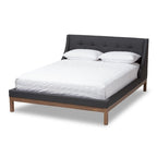 Contemporary Fabric Platform Bed