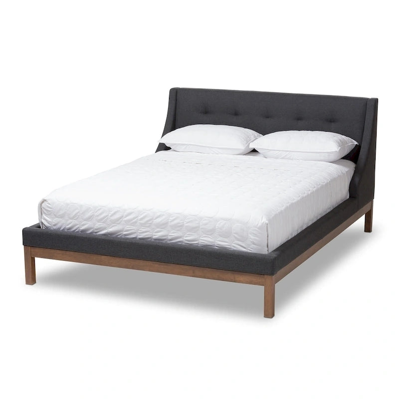 Contemporary Fabric Platform Bed