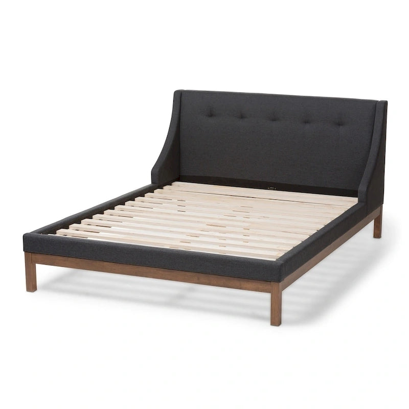 Contemporary Fabric Platform Bed