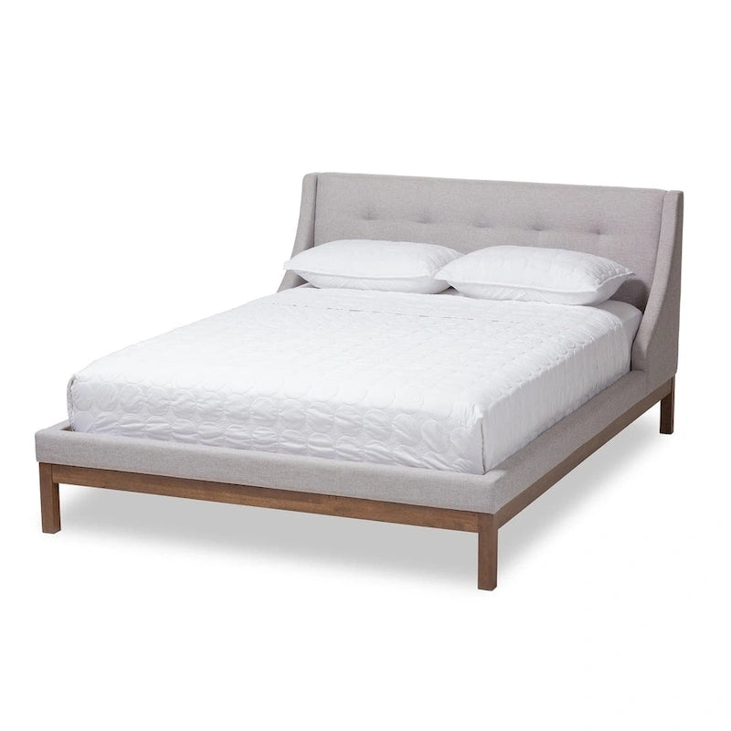 Contemporary Fabric Platform Bed