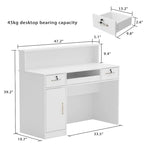Modern Reception Desk with Decorative Light, Lockable Drawers and Storage