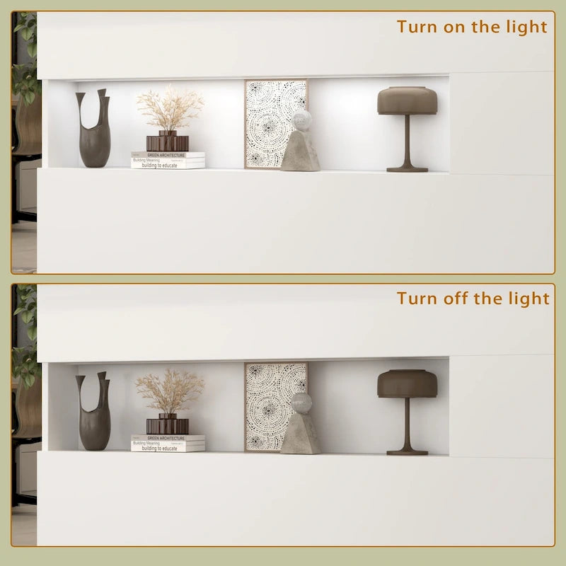Modern Reception Desk with Decorative Light, Lockable Drawers and Storage
