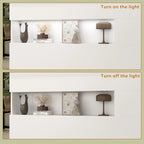 Modern Reception Desk with Decorative Light, Lockable Drawers and Storage