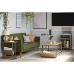Upholstered Wingback Bed Frame, Queen Size, Linen Fabric Headboard, Multiple Colors