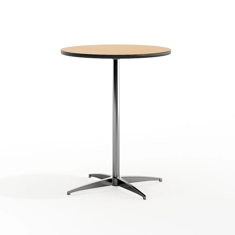 24" Round Wood Cocktail Table with Adjustable Column Heights (30" and 42")