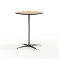 24" Round Wood Cocktail Table with Adjustable Column Heights (30" and 42")