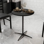 24" Round Wood Cocktail Table with Adjustable Column Heights (30" and 42")