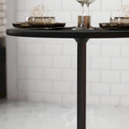 24" Round Wood Cocktail Table with Adjustable Column Heights (30" and 42")