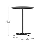 24" Round Wood Cocktail Table with Adjustable Column Heights (30" and 42")