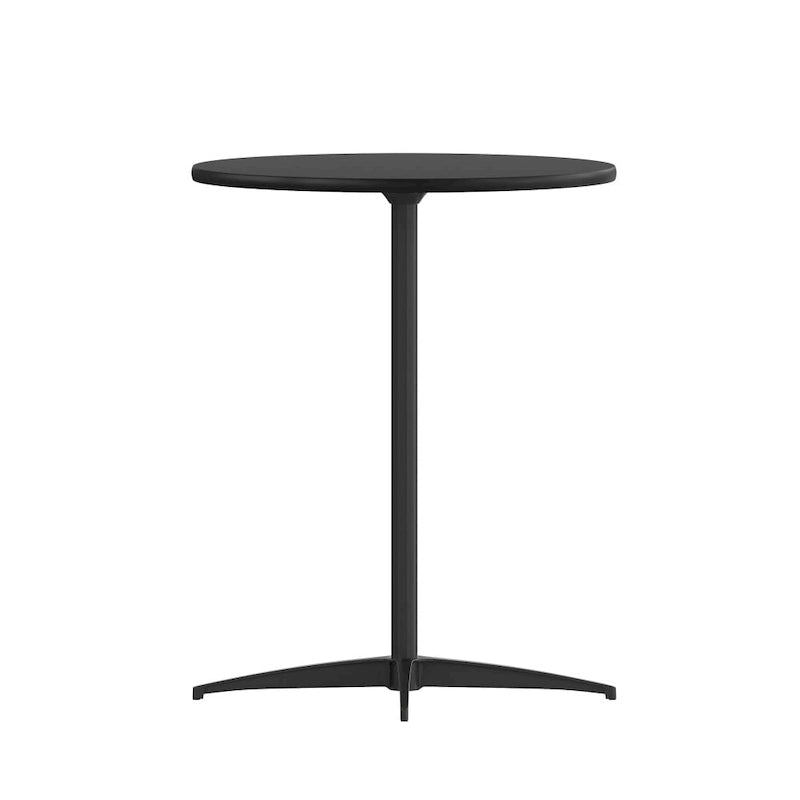 24" Round Wood Cocktail Table with Adjustable Column Heights (30" and 42")