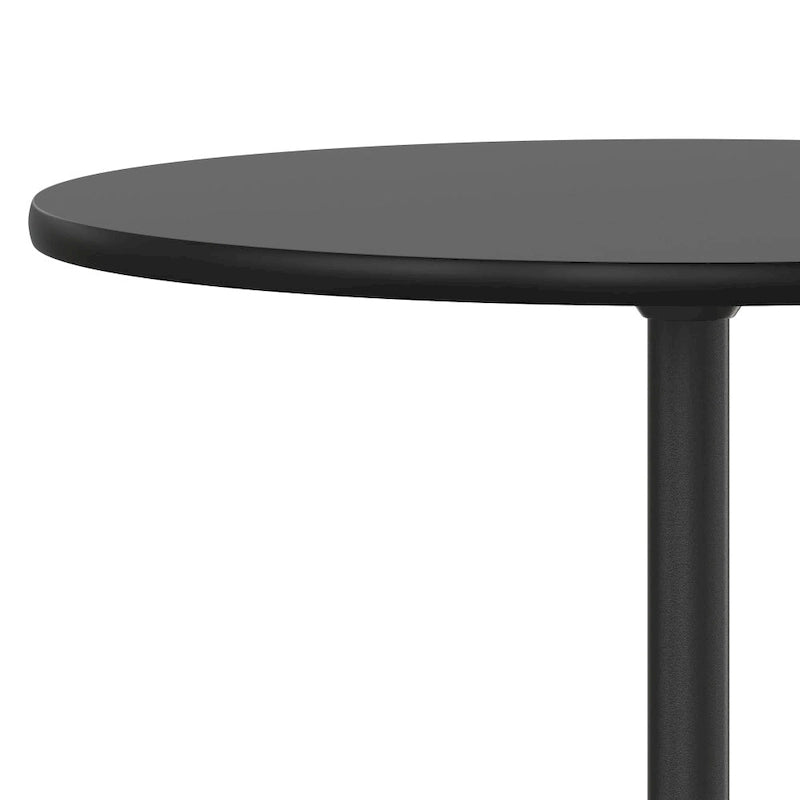 24" Round Wood Cocktail Table with Adjustable Column Heights (30" and 42")