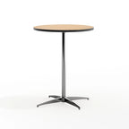 24" Round Wood Cocktail Table with Adjustable Column Heights (30" and 42")