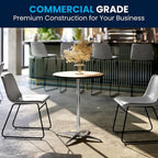 24" Round Wood Cocktail Table with Adjustable Column Heights (30" and 42")