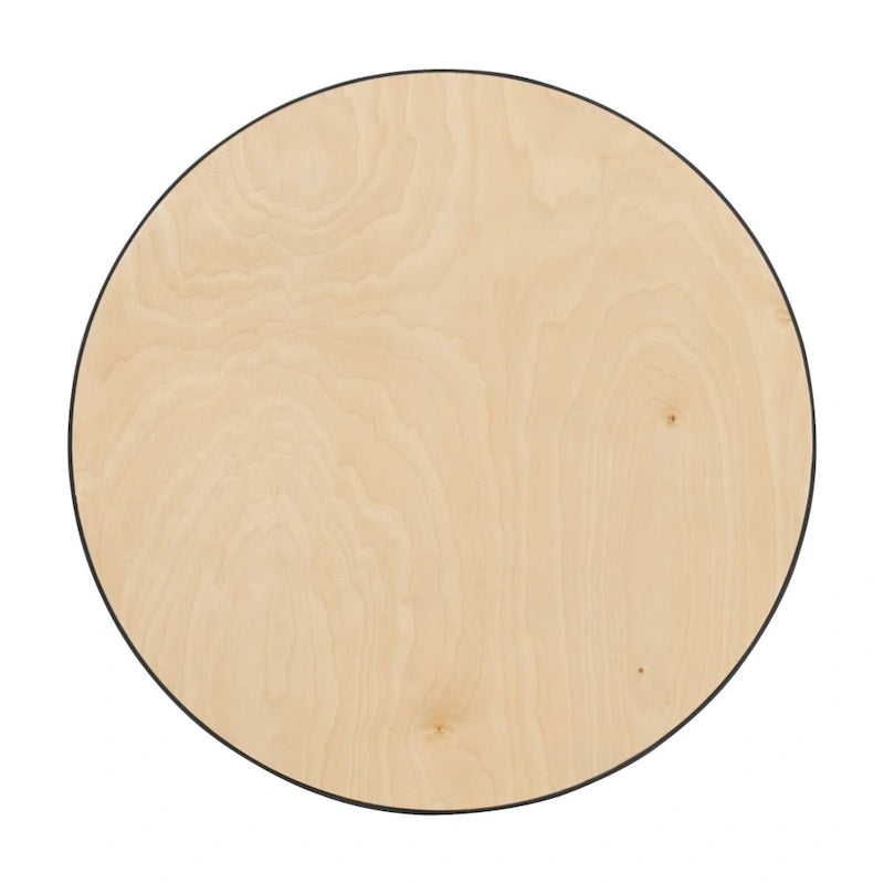 24" Round Wood Cocktail Table with Adjustable Column Heights (30" and 42")