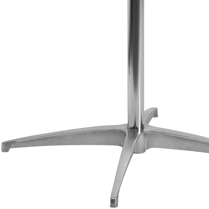 24" Round Wood Cocktail Table with Adjustable Column Heights (30" and 42")