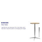 24" Round Wood Cocktail Table with Adjustable Column Heights (30" and 42")