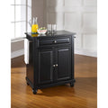  Cambridge Solid Black Granite Top Portable Kitchen Island in Black Finish - 18d x 31w x 35h