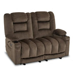Power Reclining Loveseat Sofa with Heat and Massage, Fabric