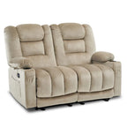 Power Reclining Loveseat Sofa with Heat and Massage, Fabric