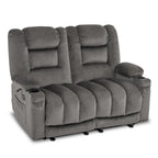 Power Reclining Loveseat Sofa with Heat and Massage, Fabric