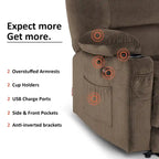 Power Reclining Loveseat Sofa with Heat and Massage, Fabric