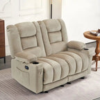 Power Reclining Loveseat Sofa with Heat and Massage, Fabric